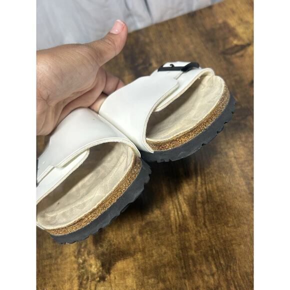 Birkis Birkenstock Catalina White Single Strap Buckle Sandals Womens Sz 38 US 7 - Picture 4 of 11